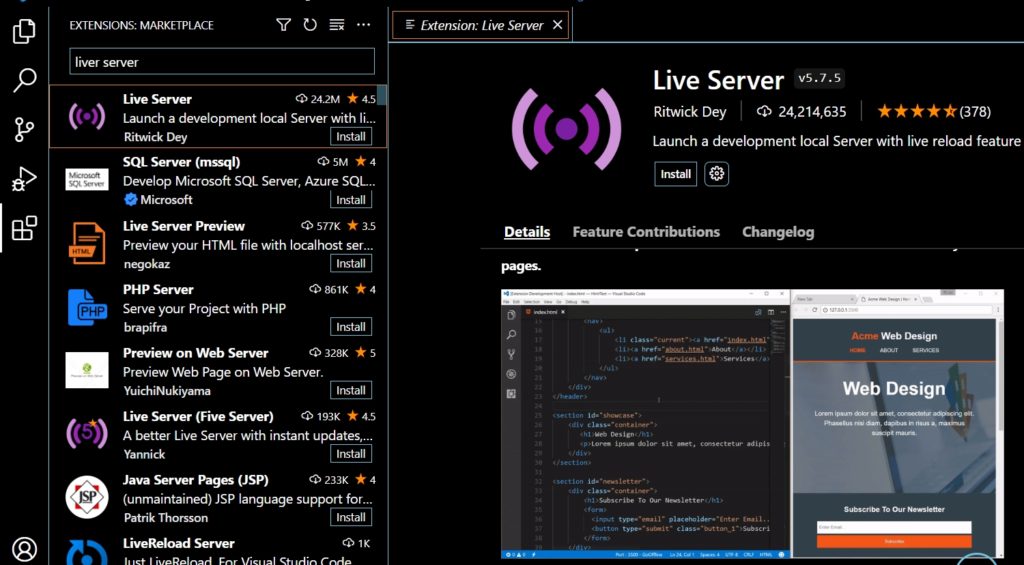 live server a vscode 