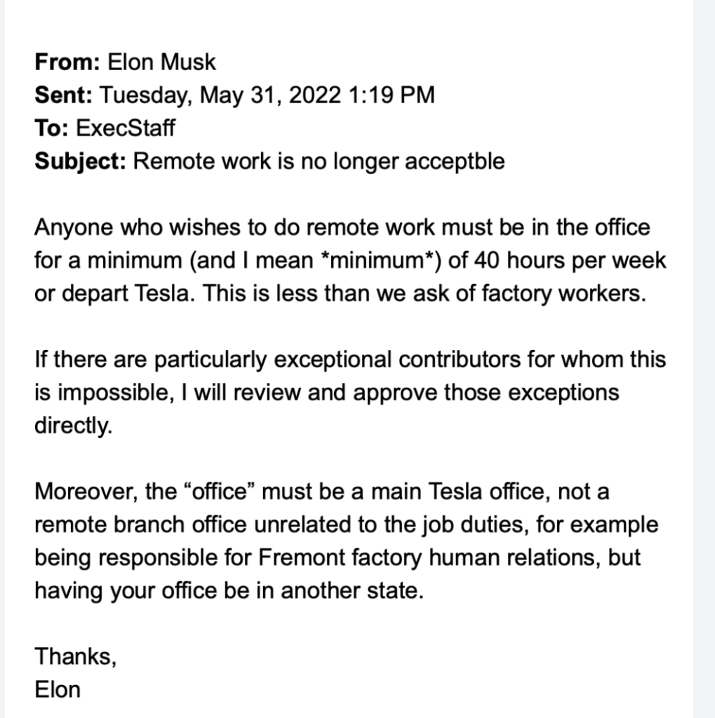  Elon sent out a famous email regarding remote workers and, within a week or two, fired thousands of employees. I am now caught up in a lawsuit regarding how they didn’t follow the WARN act.”